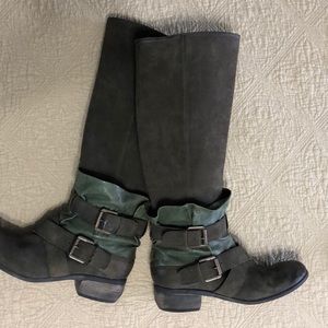 Boutique 9 size 8 tall leather boots with buckles